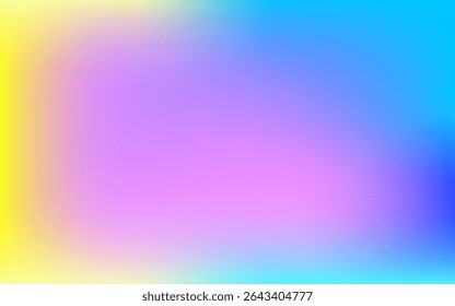 Abstract low light sky blue - yellow and pink gradient banner. Pastel rainbow hues . Modern soft blurred effect. Vector illustration eps10. Perfect for modern artwork, backdrop, templates, background.