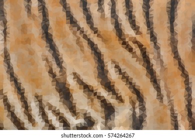 Abstract low poly animal tiger fur pattern. Nature vector background or pattern.