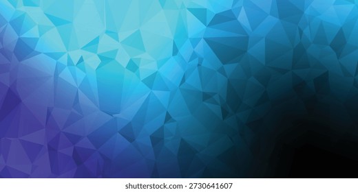 Fondo Abstractas de bajo poli en degradado azul y turquesa, diseño geométrico moderno