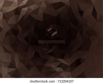 Abstract low poly background in brown color tone with blank space for text copy