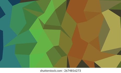 Abstract low poly background with a color transition from blue-green to brown. Scalable vector format suitable for print and dig...