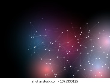 Abstract low poly background with connecting lines and dots