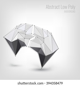 Abstract Low Poly Background. Crystal Geometric. Structure Shape Crystal. Futuristic Poly Crystal. Vector Illustration