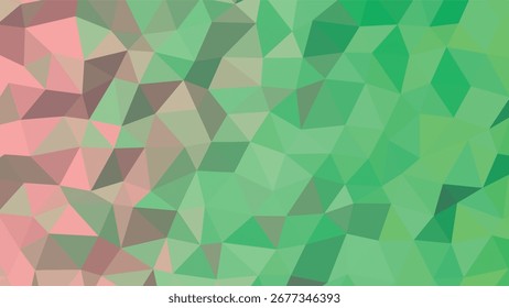 Abstract low poly background with a gradient transitioning from pink to green geometric polygon