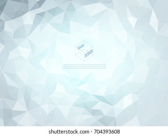 Abstract low poly background in light blue color tone for art work design