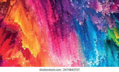 Abstract low poly background many bright colors