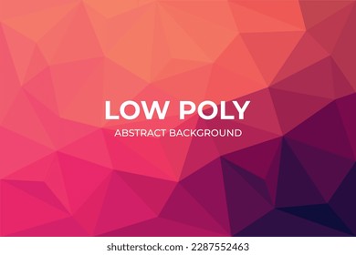 Abstract low poly background with polygonal shapes of triangles