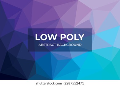 Abstract low poly background with polygonal shapes of triangles