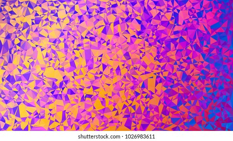 Abstract low poly background of triangles in Multi-color, purple, blue, yellow colors. Substrate for design. 16:9