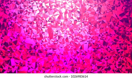 Abstract low poly background of triangles in Pink, red, raspberry colors. Substrate for design. 16:9
