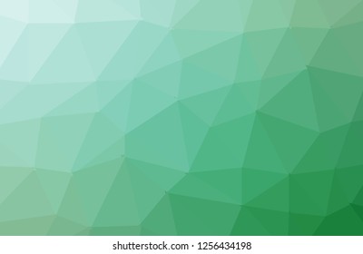 Abstract low poly background of triangles in green colors