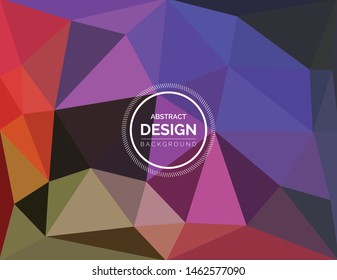 Abstract low poly background of triangles in colors