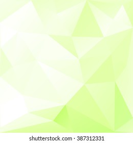 Abstract low poly background of triangles in light green colors