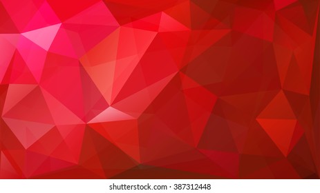 Abstract low poly background of triangles in red colors