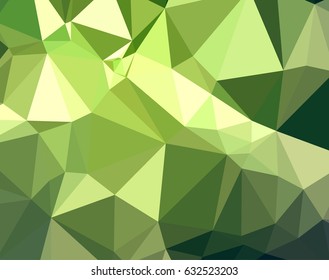 Abstract low poly background of triangles in green colors