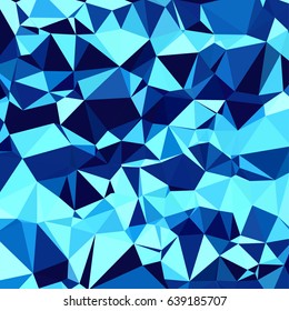 Abstract low poly background of triangles in blue colors