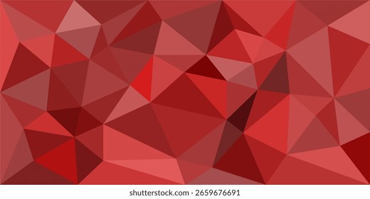  Abstract low poly background in various shades of red, featuring geometric triangular shapes with a faceted, modern, and vibrant design.