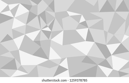 Abstract low poly background white and gray colors, geometric polygonal shapes