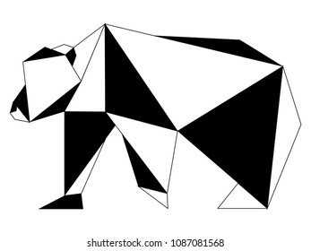Abstract low poly bear icon