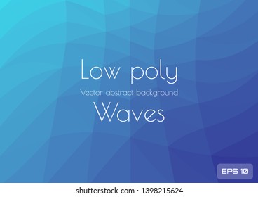 Abstract low poly blue background. Geometric triangles textured vector illustration
