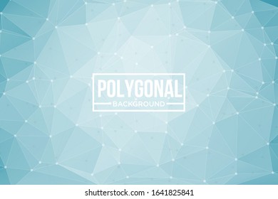 Abstract low poly blue bright technology vector background. Connection structure. 
