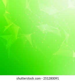 Abstract low poly blue bright technology vector background. Connection structure. Vector data science background. Polygonal vector background. Molecule And Communication Background.