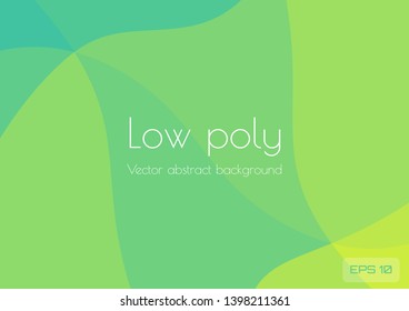 Abstract low poly blue yellow green background. Geometric triangles textured vector illustration