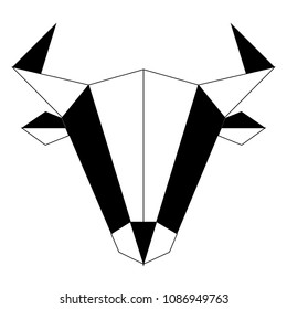 Abstract low poly bull icon