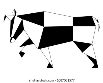 Abstract low poly bull icon