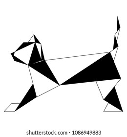 Abstract low poly cat icon