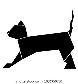 Abstract low poly cat icon