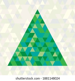 Abstract low poly christmas tree, seamless simple pattern, vector illustration
