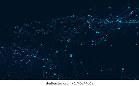 fondo de tecnología digital abstracto de líneas de conexión de polígono bajo