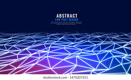 abstract low poly connection in perspective technology background