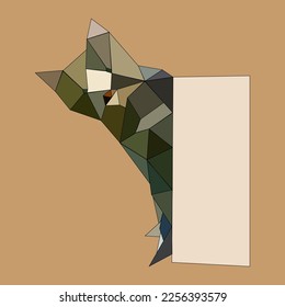 abstract low poly design art of a pet cat