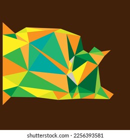 arte abstracto de diseño de polos bajos de un gato mascota