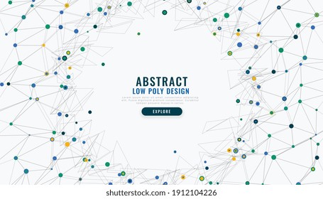 abstract low poly digital network mesh background
