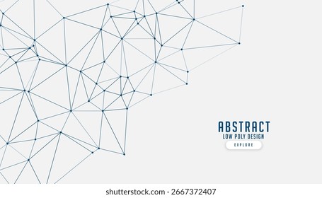 Puntos y líneas de baja poli abstractos para conectividad técnica y Vector de nodos 