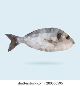 Abstract low poly Fish illustration. Trendy vector.