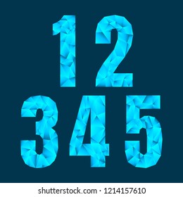 Abstract low poly font set