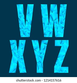 Abstract low poly font set