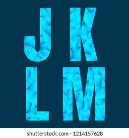 Abstract low poly font set