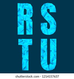 Abstract low poly font set