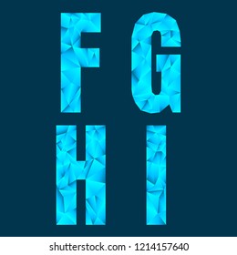 Abstract low poly font set