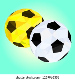 Abstract Low poly Football,geometric concept,vector