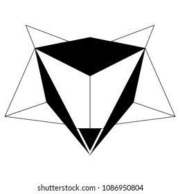 Abstract low poly fox icon