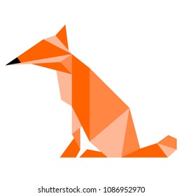 Abstract low poly fox icon