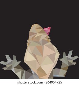 Abstract Low Poly Gecko, Crested gecko (Correlophus ciliatus) - Vector Illustration