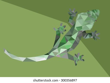 Abstract Low Poly Gecko - Vector Illustration