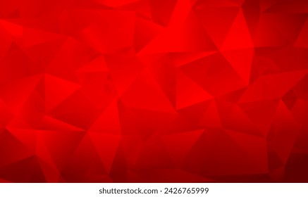 Fondo geométrico de poliéster bajo abstracto. Fondo rojo de la ilustración poligonal. Estilo bajo en poli. Triángulos de fondo rojo. Polígono de fondo abstracto granate. Plantilla de diseño de mosaico. Vector Premium EPS10.